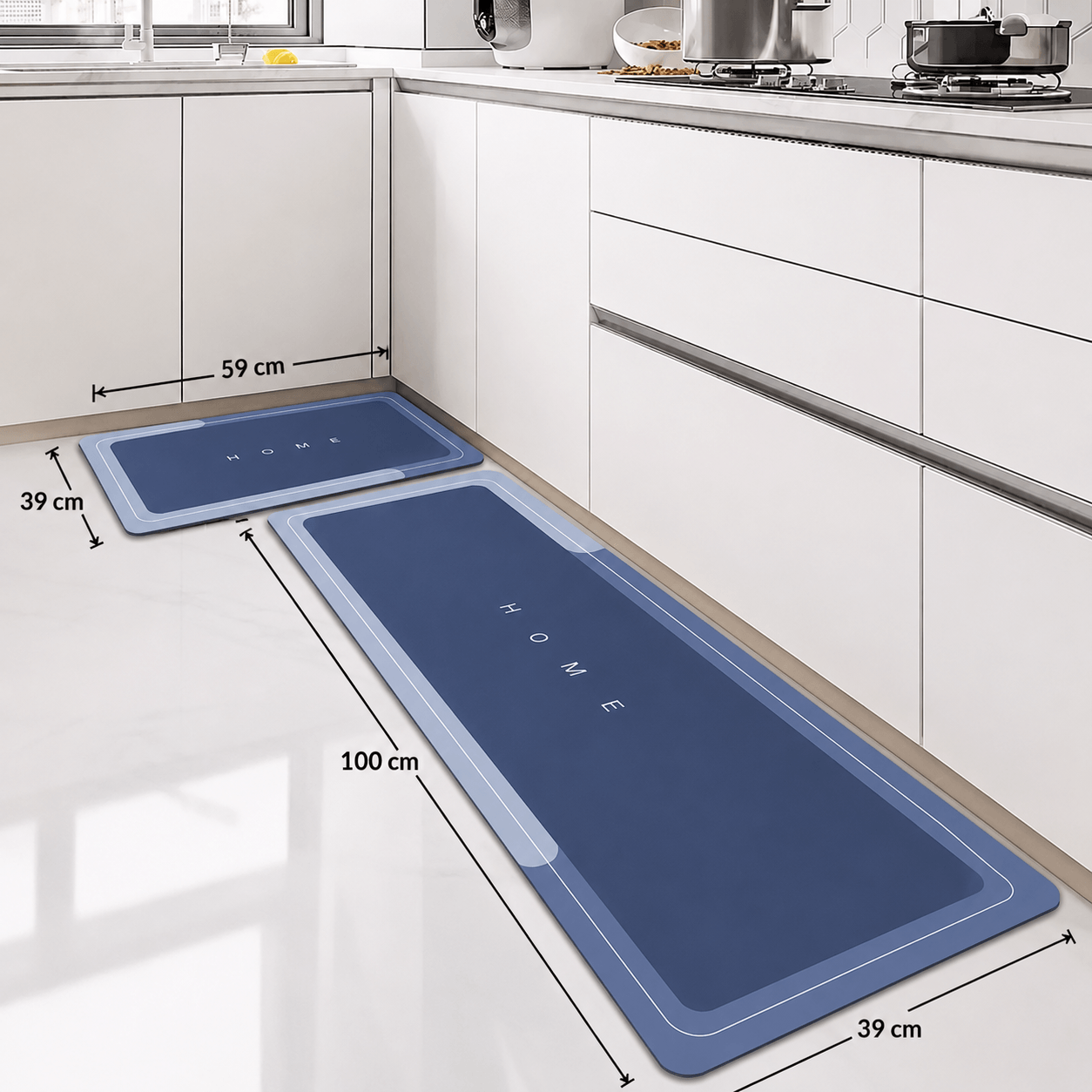 Set de 2 alfombras absorbente de cocina