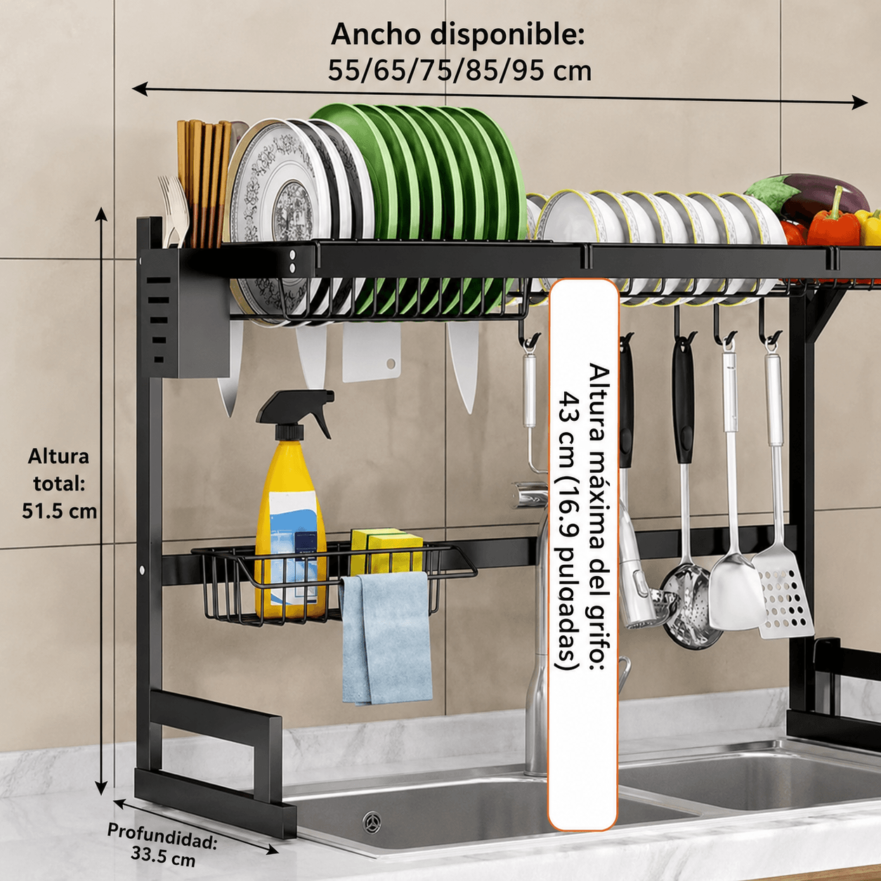 Escurridor de Platos sobre el Fregadero