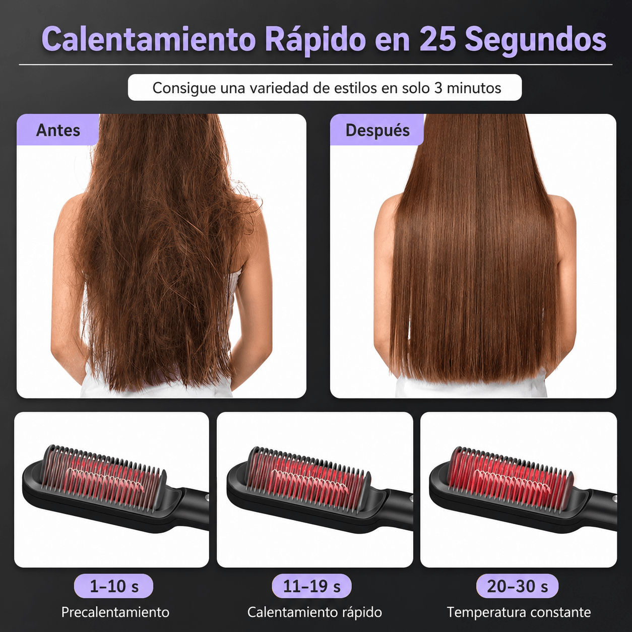 Peine alisador eléctrico