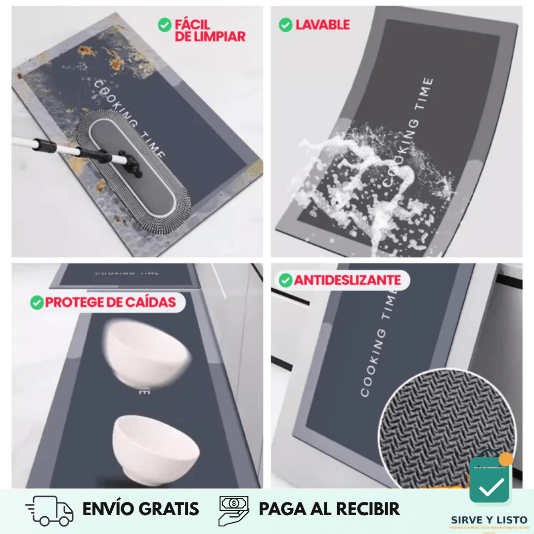 Set de 2 alfombras absorbente de cocina
