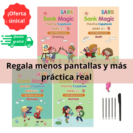 Set cuadernos de caligrafia montessori